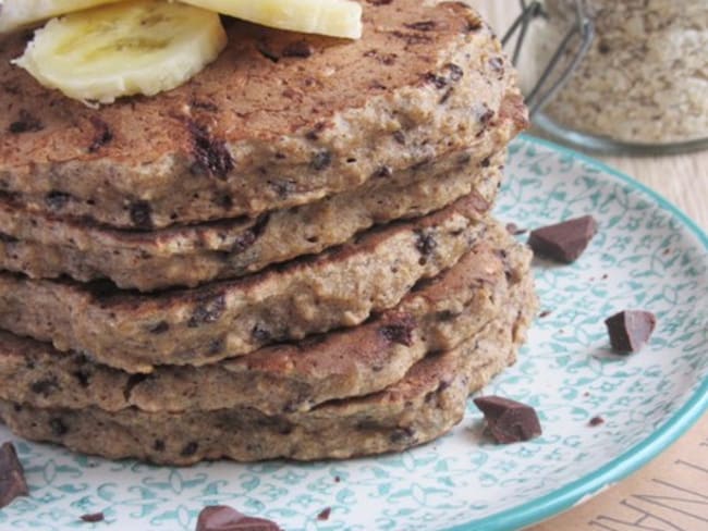 Pancake à la banane et aux flocons l'avoine