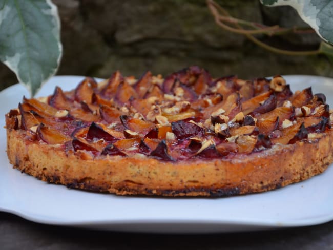 Tarte aux quetsches à la noisette