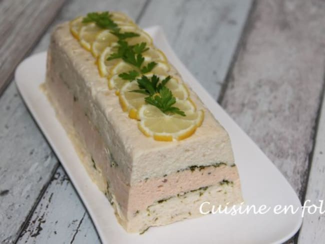 Terrine aux deux poissons cabillaud et saumon