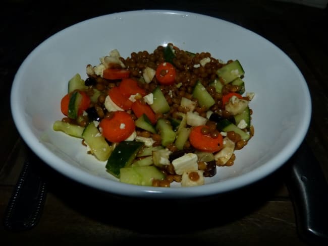 Salade de lentilles aux petits légumes