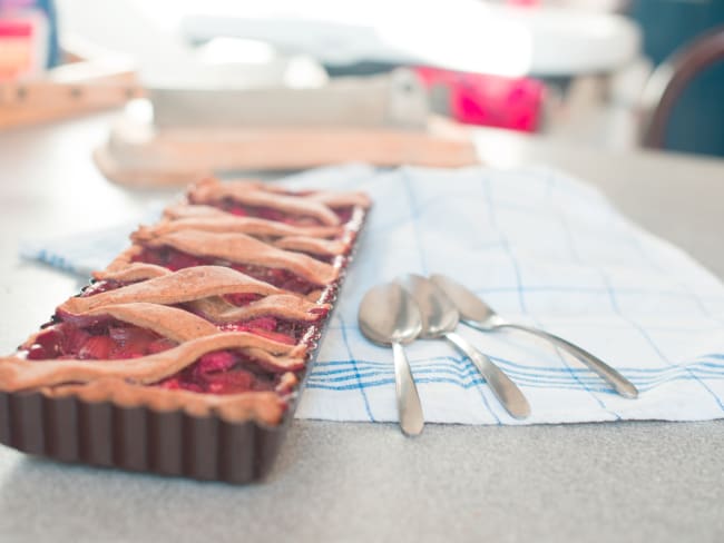 Tarte fraise rhubarbe