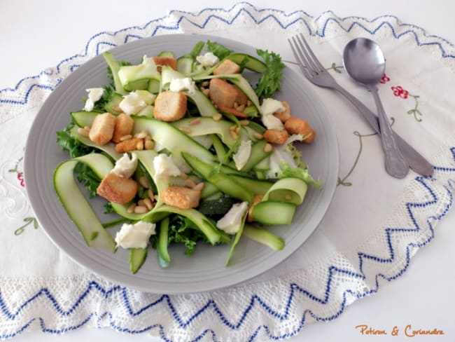 Lamelles de courgettes en salade