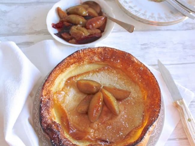 Dutch baby pancake aux reines-claudes