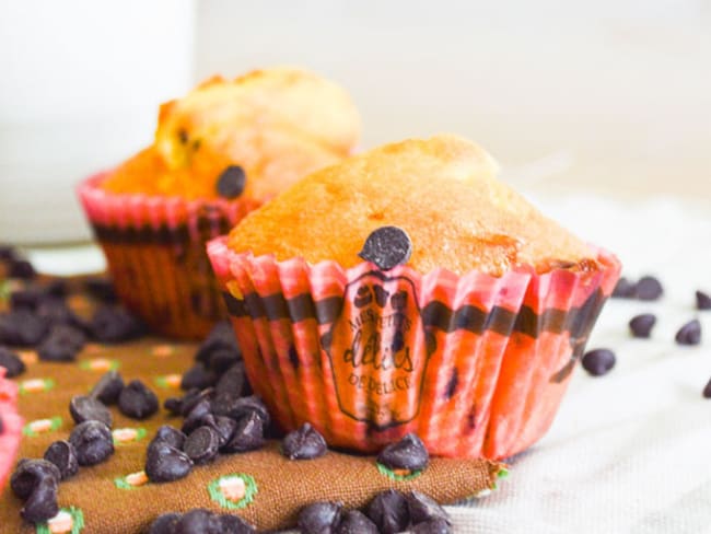 Muffins aux pépites de chocolat noir et blanc