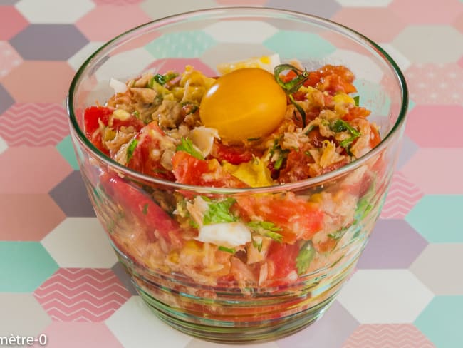 Salade de tomates, thon et oeufs