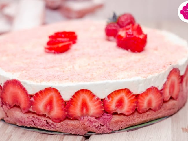 Tiramisu aux fraises et biscuits roses de Reims