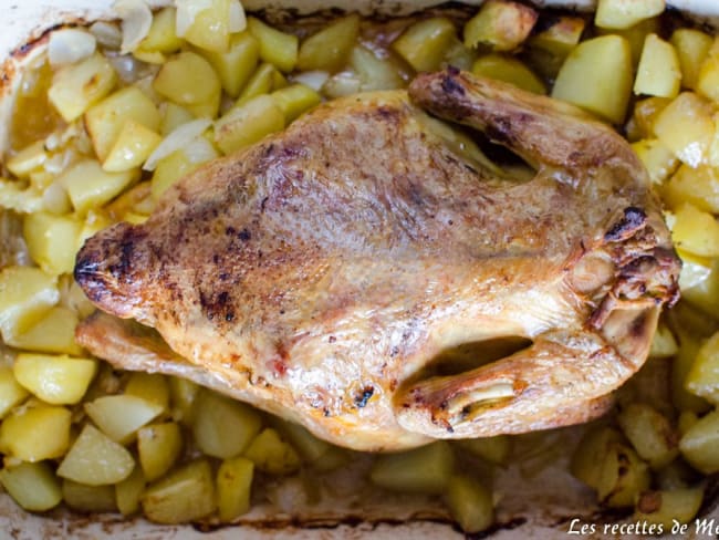 Poulet rôti et ses pommes de terre