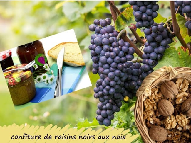 Confiture d'automne de raisins noirs aux noix