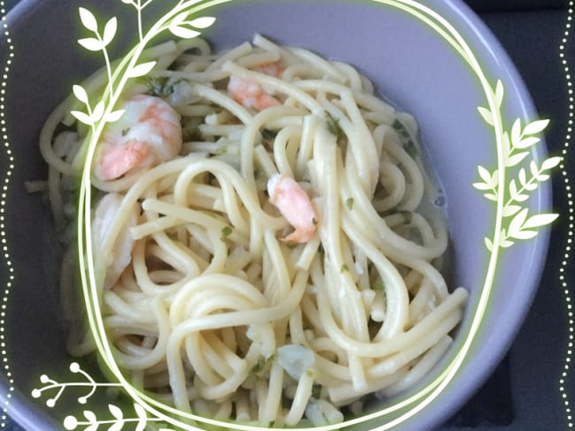 One pot pasta aux crevettes et lait de coco