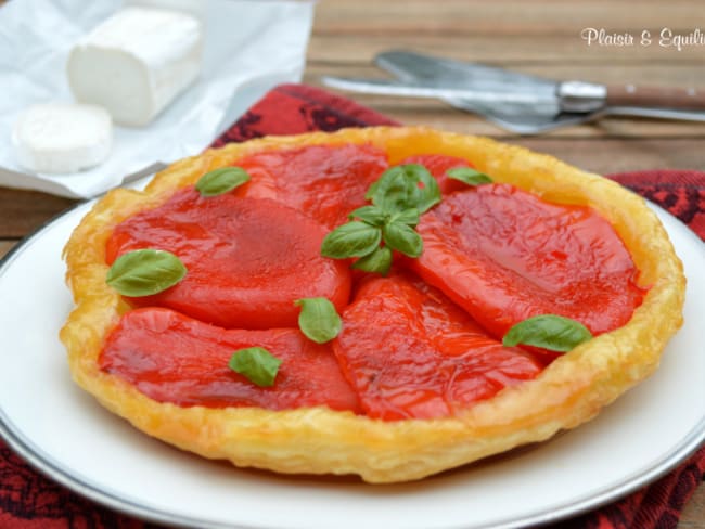 Tarte tatin aux poivrons et au chèvre