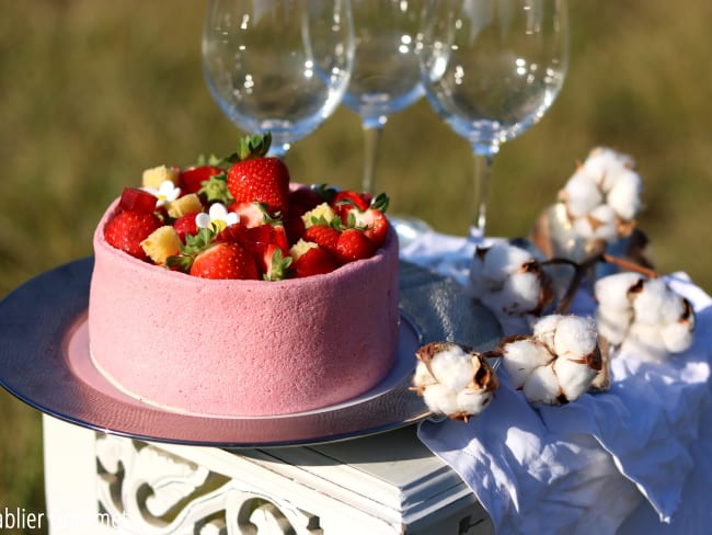 Charlotte aux fraises façon "J'adore la fraise" d'après Claire Damon