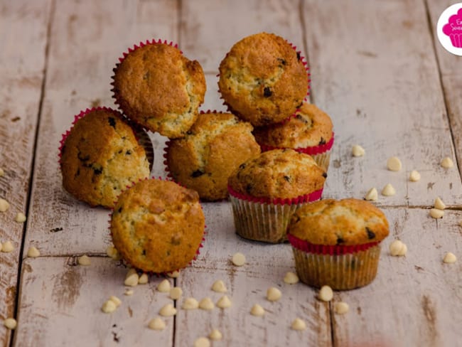 Muffins aux pépites de chocolat noirs et blancs