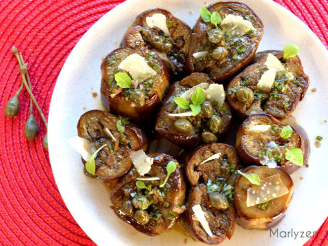 Aubergines à la vinaigrette italienne