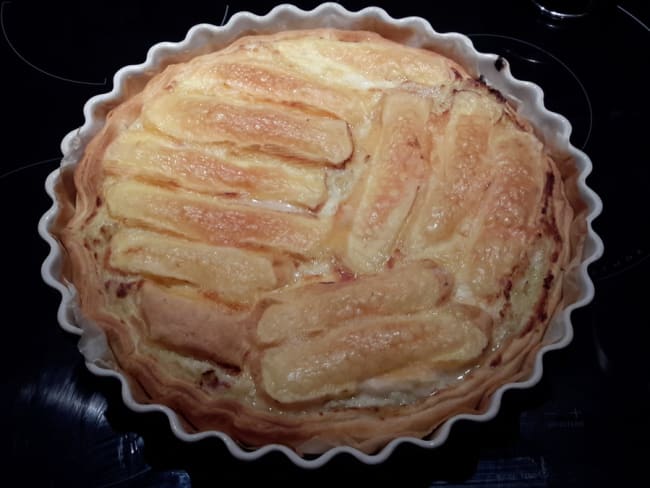 Tarte aux poireaux lardons reblochon