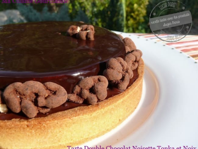 Tarte double chocolat noisette Tonka et noix