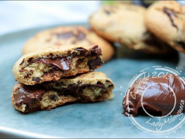 Cookies coeur coulant chocolat-noisettes