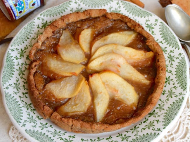 Tarte au sarrasin, coing, poire et châtaigne