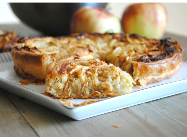 Tarte aux spaghettis de pommes et frangipane