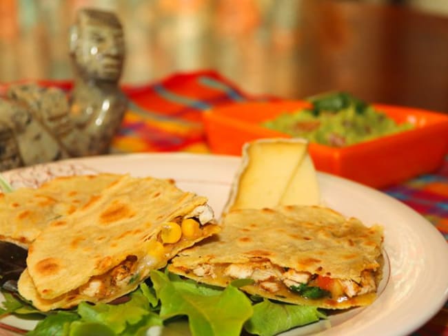 Quesadillas poulet-fromage et Guacamole