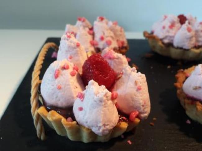 Mini tartelettes chocolat framboises