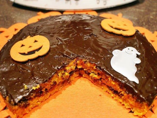 Gateau carotte, chocolat d'Halloween