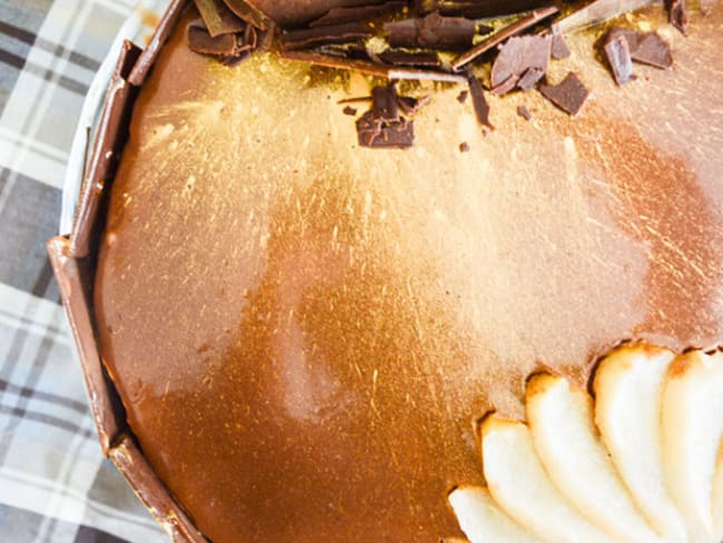 Entremet poires, caramel et vanille