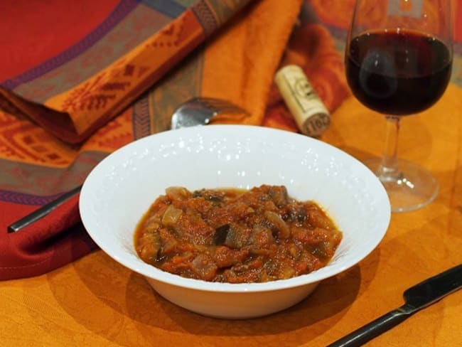 Ratatouille en bohémienne:  un délicieux confit d’aubergines