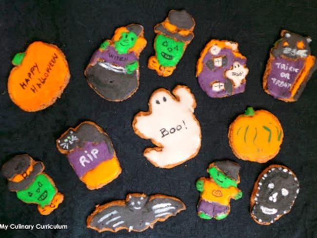 Petits sablés shortbread pour Halloween décorés à la Chicorée Leroux