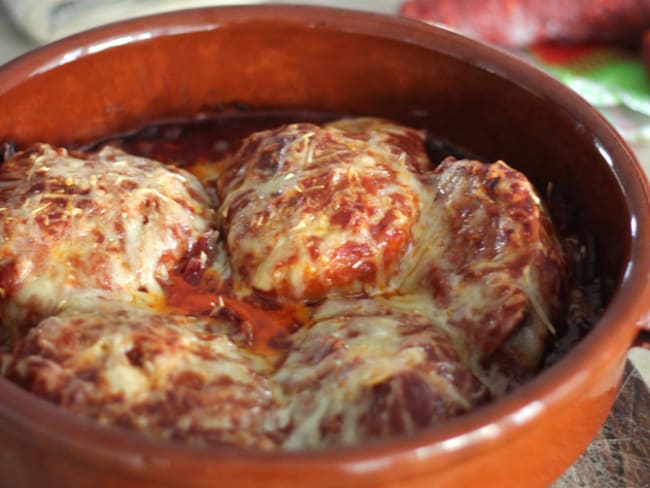 Osso Bucco de dinde tomate et chorizo gratiné au Comté