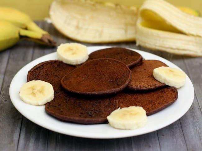 Pancakes à la banane et cacao