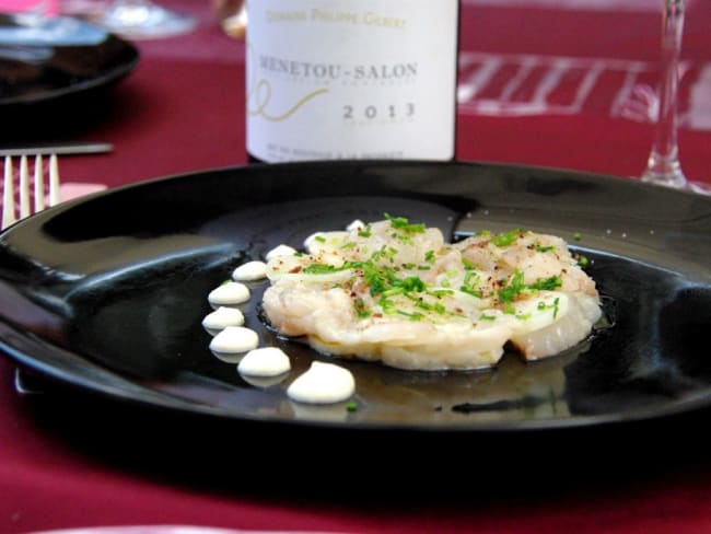 Carpaccio de bar, céleri-rave et yuzu