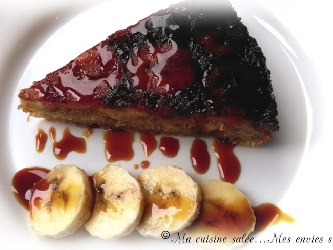 Gâteau renversé à la banane et au caramel