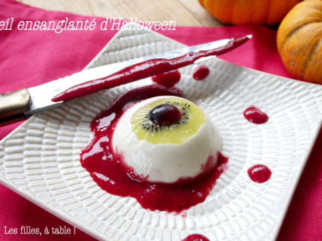 Panna cotta "Oeil ensanglanté" d’Halloween