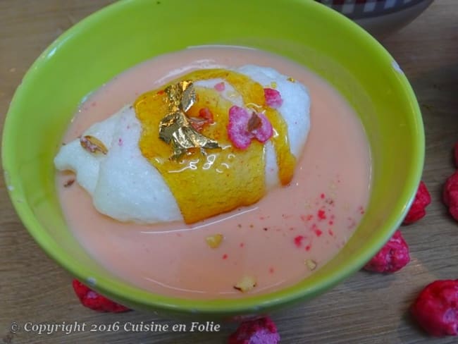 Iles flottantes aux pralines pour octobre rose