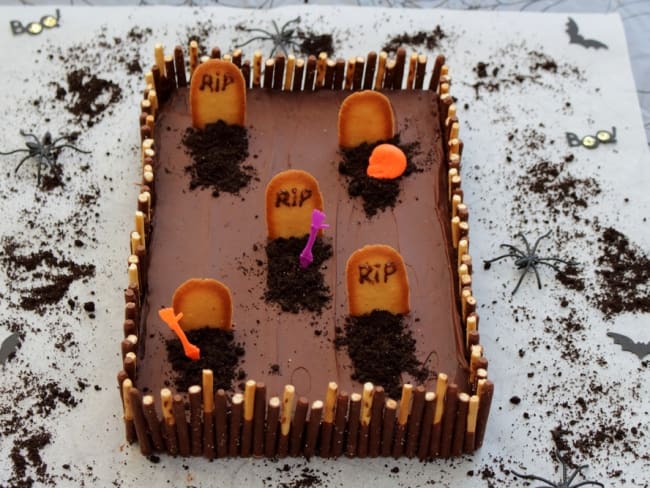 Gâteau cimetière pour Halloween