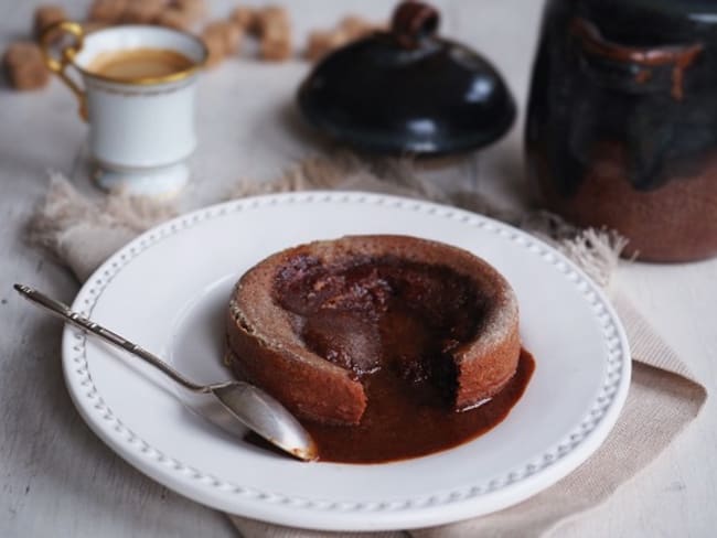 Fondant au chocolat, cœur coulant au caramel au beurre salé