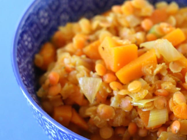 Lentilles corail façon risotto