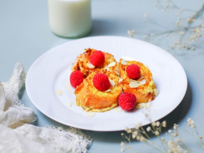 Pain perdu amandes et framboises