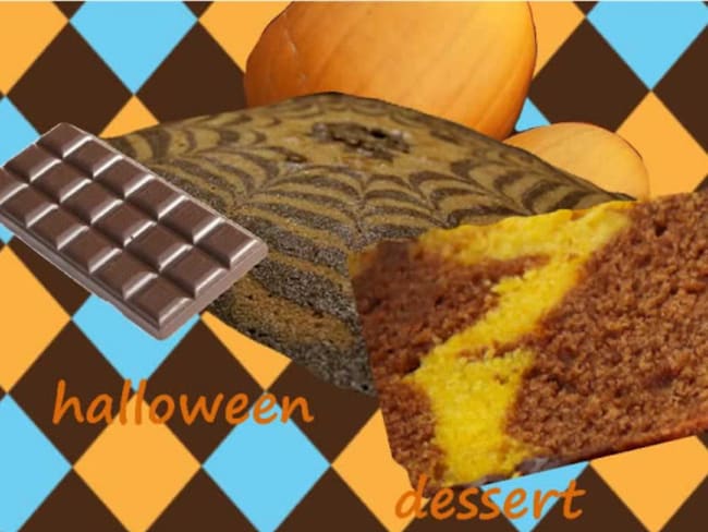 Gâteau marbré citrouille chocolat, épicé : un goûter d'Halloween parfait