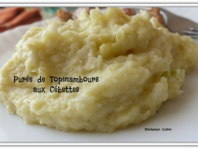 Purée de topinambours aux cébettes