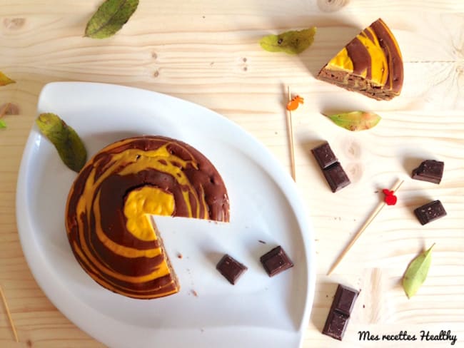 Marbré fondant au chocolat et courge butternut