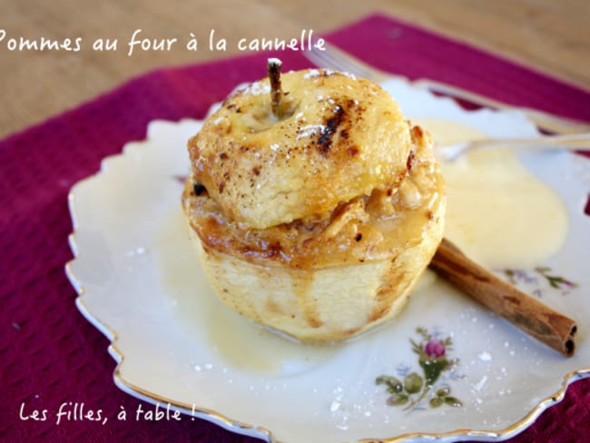 Pommes au four à la cannelle et crème anglaise