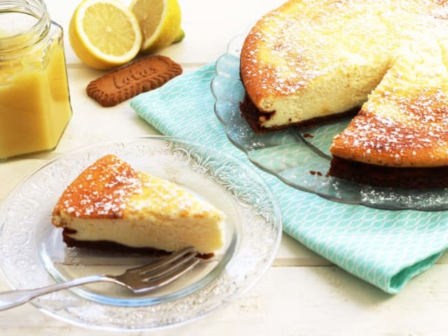 Gâteau au fromage blanc, spéculoos et citron