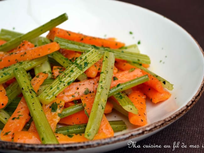 Accompagnement de carottes et céleri glacés au persil