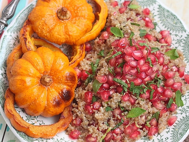 Salade tiède quinoa et courge Jack Be Little rôti