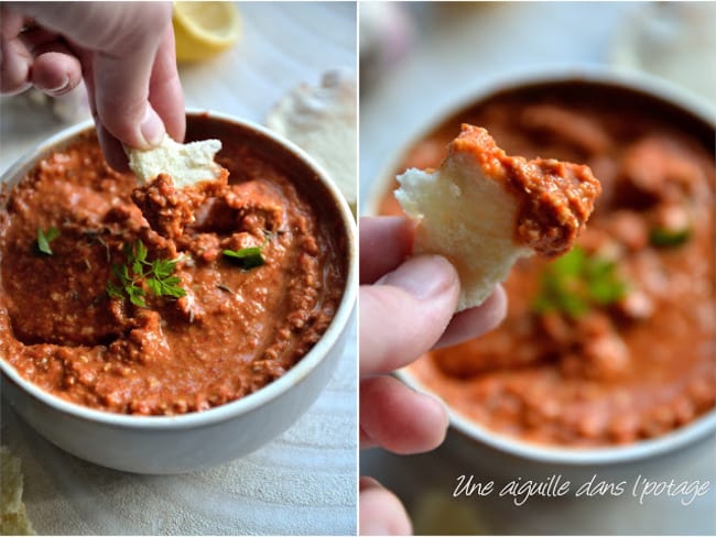 Muhammara, crème de poivrons rôtis, noix et mélasse de grenade