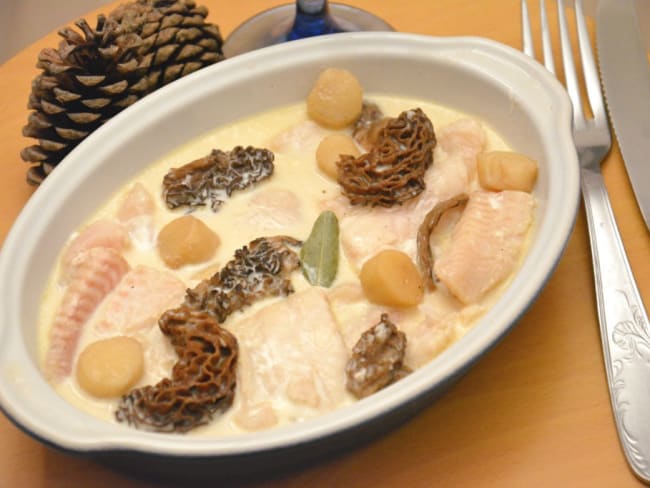 Blanquette de sole et Saint Jacques aux morilles