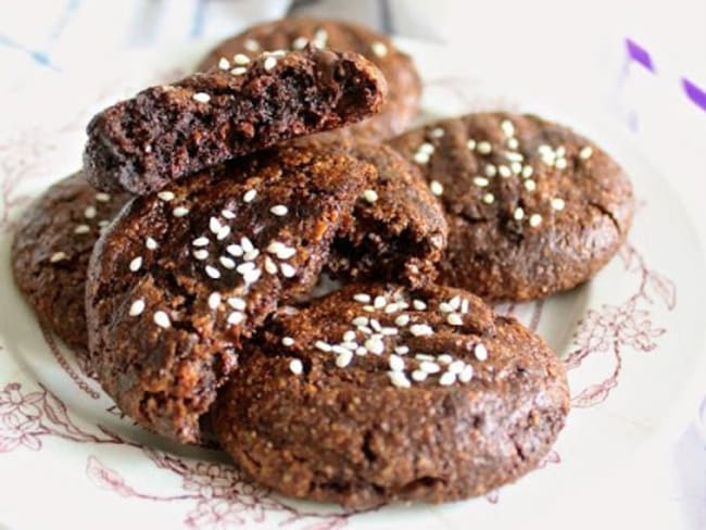Cookies au cacao et tahini (purée de sésame)
