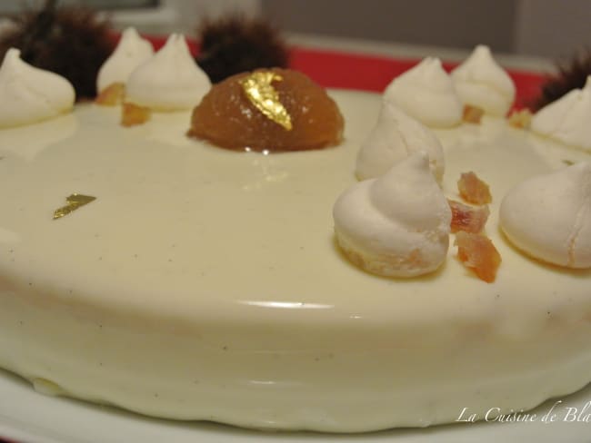 Entremets marron, poire