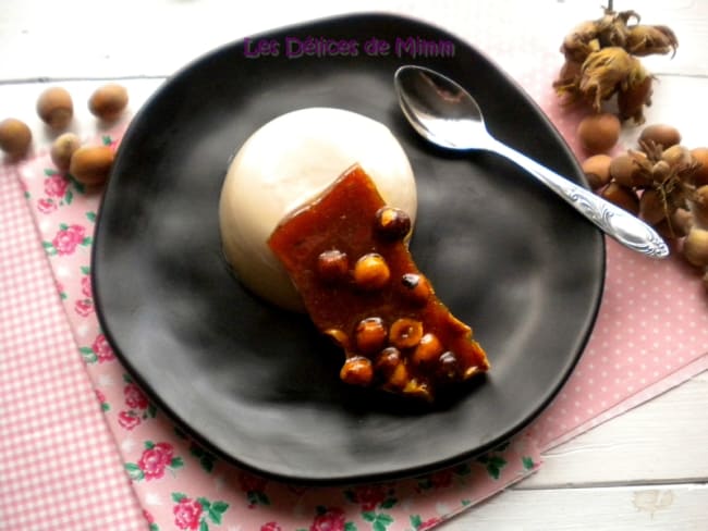 Panna cotta au café et croquant noisette-cannelle